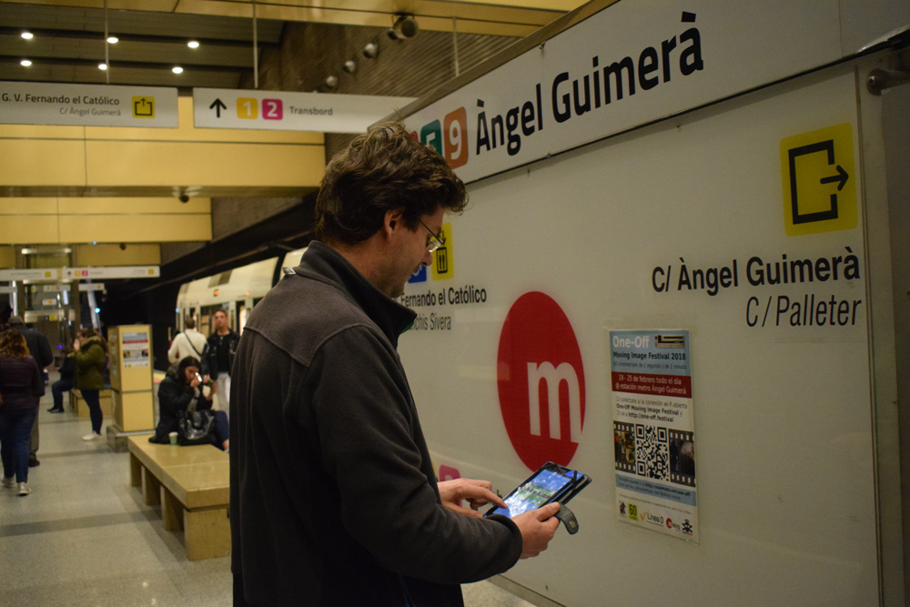 L'estació d'Àngel Guimerà de Metrovalencia oferix connexió wifi per a accedir als continguts de “l'One-Off Moving Image Festival 2018”